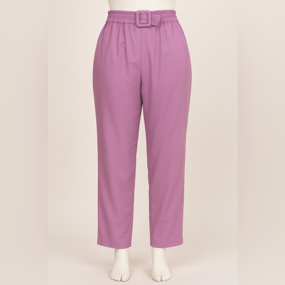 VTG Maggie Sweet Women's Large High Waist Straight Leg Pants Lilac Belted 🇺🇸